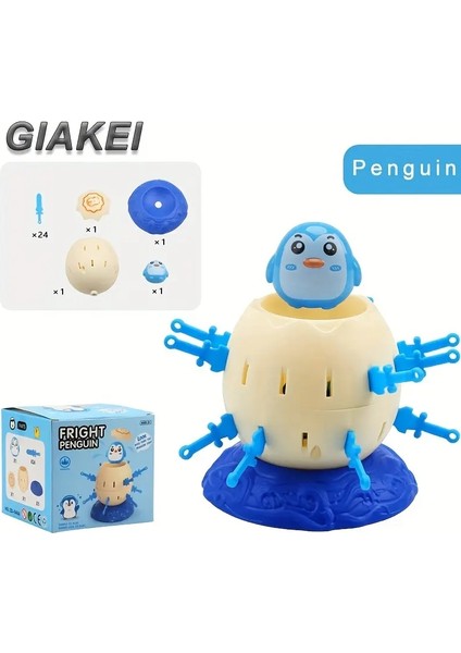 Eğlenceli Oyuncaklar, Ebeveyn-Çocuk Interaktif Mini Penguen Korsan Kovası, Mancınık Kovası, Interaktif Eğlence Oyuncakları, Rekabetçi Oyunlar Renk: Sky Mavisi (Yurt Dışından)