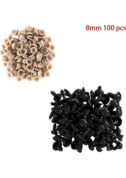 100PCS 5/6 // 7/8/9/10/12/14/18/20MM Plastik Güvenlik Oyuncaklar Tığ Işi Hayvan Gözü Bebek Oyuncaklar Aksesuarları Renk: 8mm Siyah 100 Pcs/boyut: 100 Pcs (Yurt Dışından)