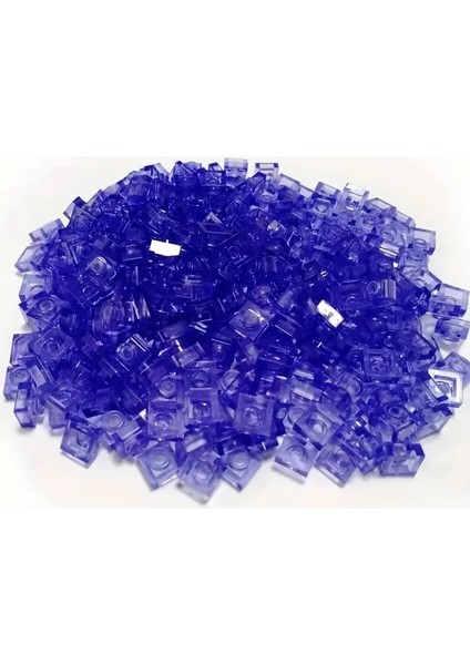 100PCS Şeffaf 1x1 Nokta Ince Tuğla Küçük Parçacıklar Yapı Taşları Şeffaf Parçalar Iki Boyutlu Kod Eğitim Çocuk Rengi: Açık Mor (Yurt Dışından)