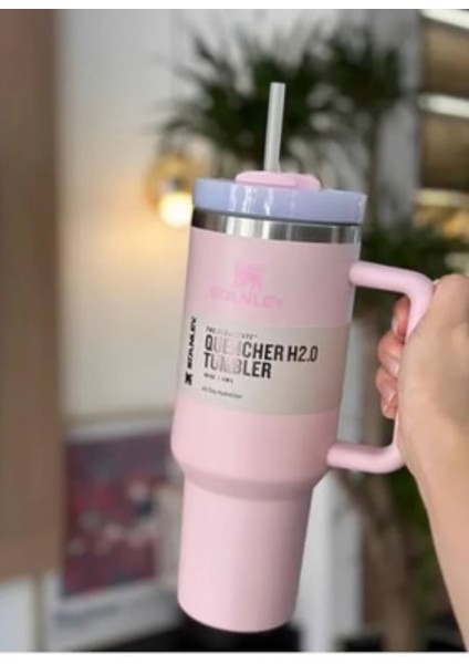 Quencher Pipetli Termos 1,18 L Açık Pembe
