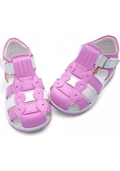 Ortopedik Kız Bebek ve Çocuk Sandaleti KBGCM2406 Pembe Beyaz 24