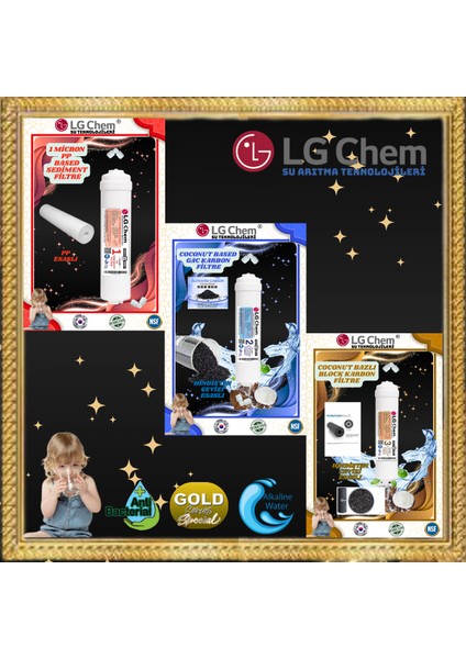 Lg Chem Specıal 7 Filtre 14 Aşama Inlıne Quıck Gümüş Iyon Mineral Alkali 90 Gpd Nano Membranlı Filtre Seti