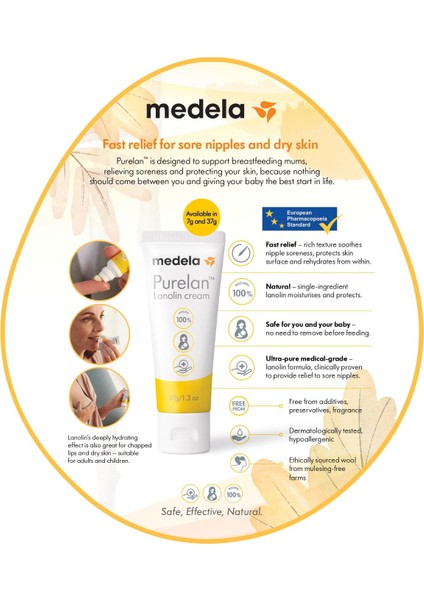 Purelan Lanolin Göğüs Ucu Kremi 2'li Paket (7G+37G) modelleri