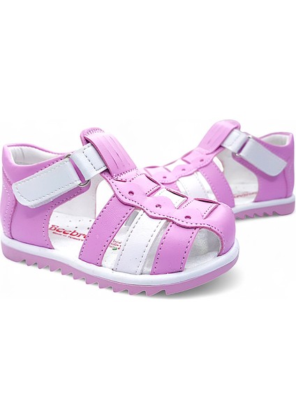 Ortopedik Kız Bebek ve Çocuk Sandaleti KBGCM2406 Pembe Beyaz 24