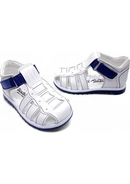 Ortopedik Erkek Bebek ve Çocuk Sandaleti EBGCM2406 Beyaz Lacivert 22