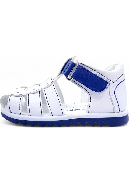 Ortopedik Erkek Bebek ve Çocuk Sandaleti EBGCM2406 Beyaz Lacivert 22