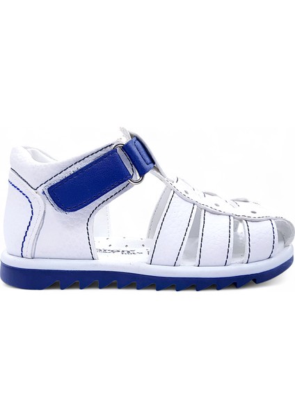 Ortopedik Erkek Bebek ve Çocuk Sandaleti EBGCM2406 Beyaz Lacivert 22