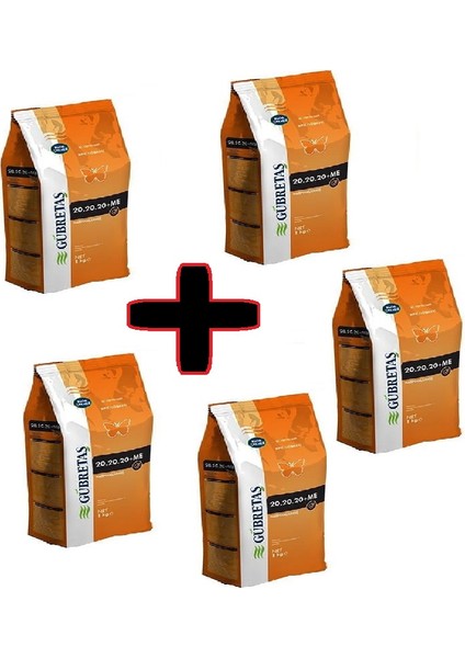 5 Adet Gübretaş 20-20-20 Npk Gübresi 1 Kg, Orijinal Paket