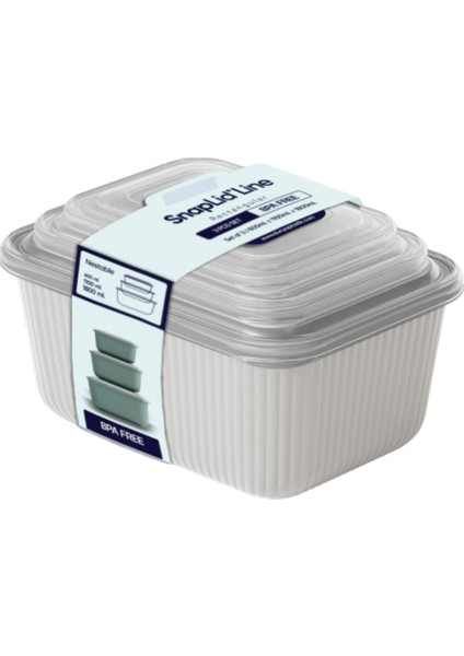 3’lü Erzak Gıda Saklama Kabı, Buzdolabı Düzenleyici Organizer 3’lü Set (600ML,1100ML,1800ML)