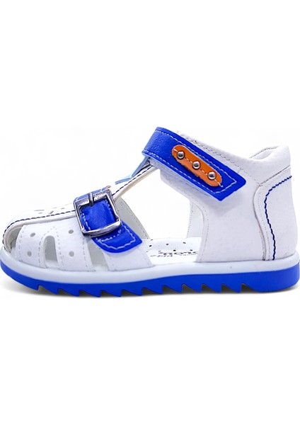Ortopedik Erkek Bebek ve Çocuk Sandaleti EBTKL2407 Beyaz Saks 23