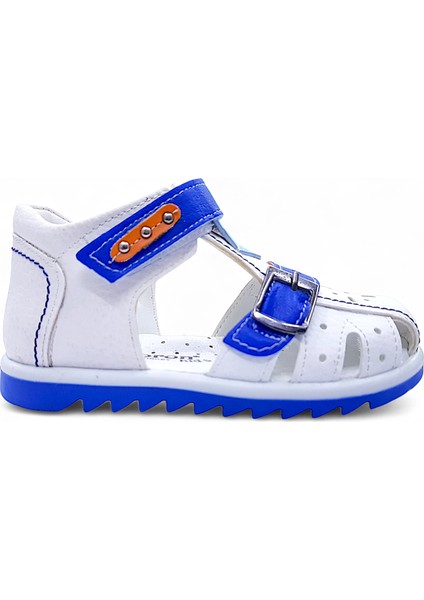 Ortopedik Erkek Bebek ve Çocuk Sandaleti EBTKL2407 Beyaz Saks 23