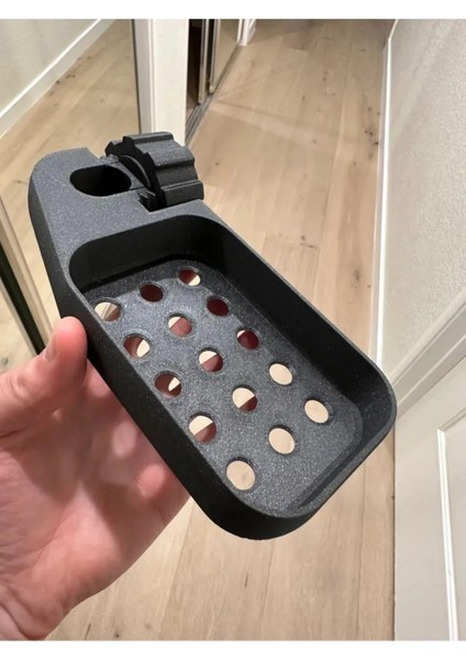 Ayarlanabilir Banyo Rafı Sabunluk Siyah,plastik