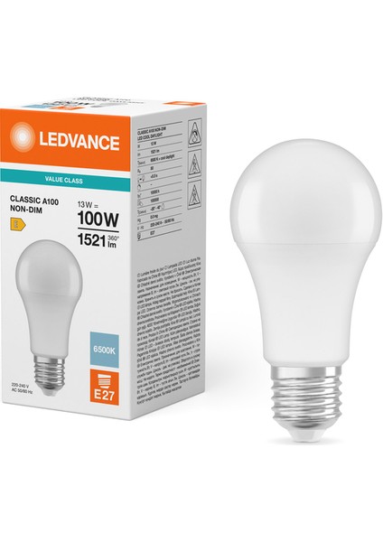 LED 13W 6500K 1521LM E27 Duy Beyaz Işık Ampul