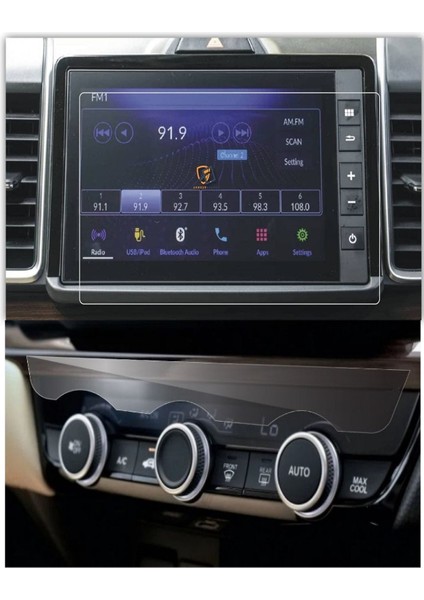Honda City 2023 2024 Multimedya ve Klima Üstü Gösterge Uyumlu 9h Nano Ekran Koruyucu