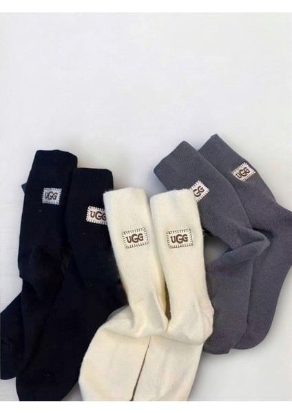 Ugg Bot ve Terlik Ile Uyumlu Kadın Günlük Konforlu Soket Çorap