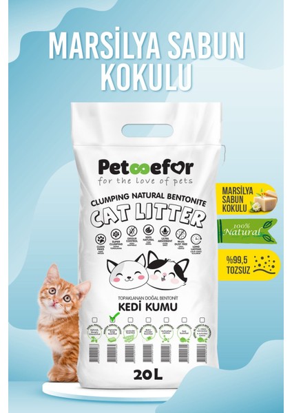 20 Lt Marsilya Sabunlu Kedi Kumu