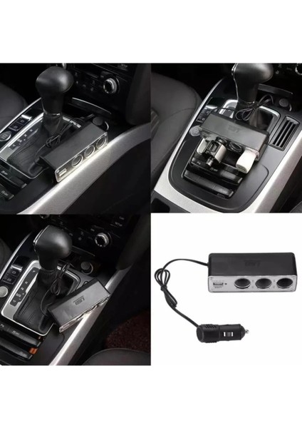 Maserati Bora Uyumlu 3 Port + 1 USB Oto Araç Çakmaklık Çoğaltıcı Çoklayıcı