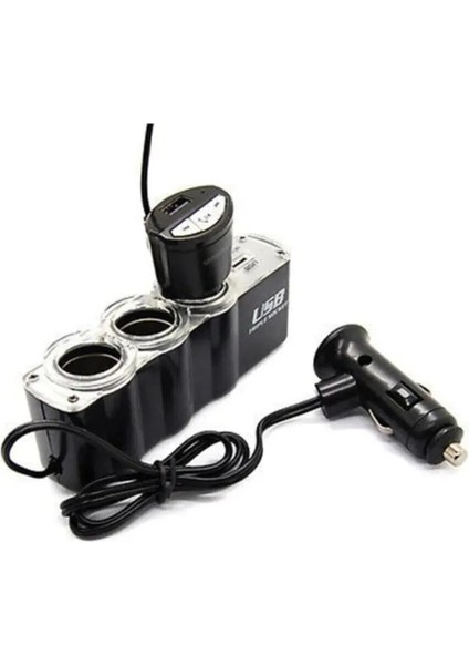 Maserati Bora Uyumlu 3 Port + 1 USB Oto Araç Çakmaklık Çoğaltıcı Çoklayıcı