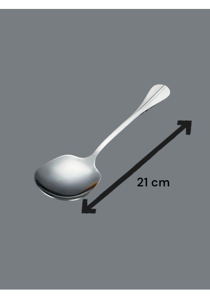 Çelik 25 Cm- 21 cm 2 Adet Büyük Küçük Boy Servis Kaşığı / Sunum Kaşığı