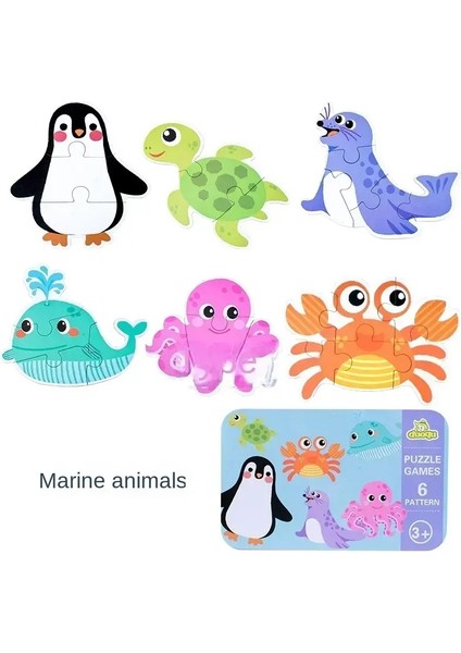 Bebek Bulmaca Montessori Eğitim Oyuncakları Ahşap 3D Bulmaca Oyunları Demir Kutusu Çocuk Bulmacaları Jigsaw Ahşap Bulmaca Çocuklar Için 2 3 4 Yıllık: Okyanus (Yurt Dışından)