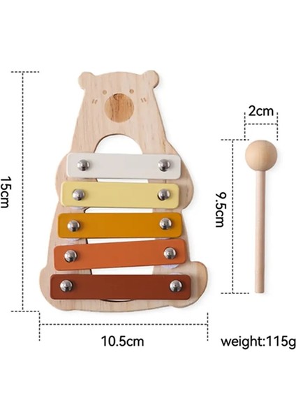 Montessori Ahşap Oyuncak Çok Renkli Çok Renkli Ksilofon Çan Boncukları Davul Sütunu Müzik Aleti Oyuncak Çocuk Eğitim Müzik Aleti Hediye Color: 01 (Yurt Dışından)
