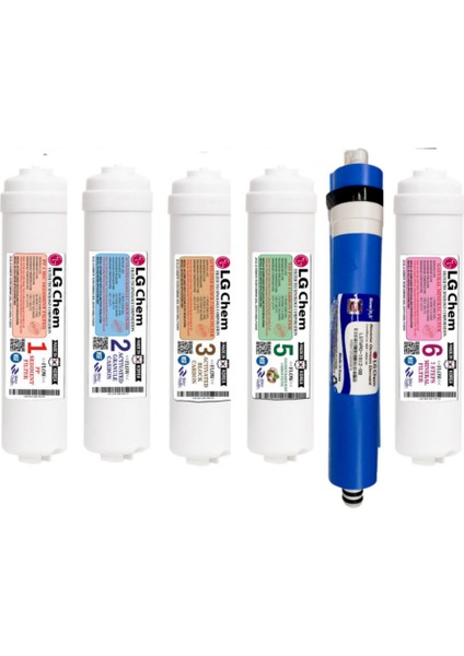 Lg Chem Specıal 6 Filtre 12 Aşama Inlıne Quıck Gümüş Iyon ve Mineral Filtreli Su Arıtma Cihazı Filtre Seti