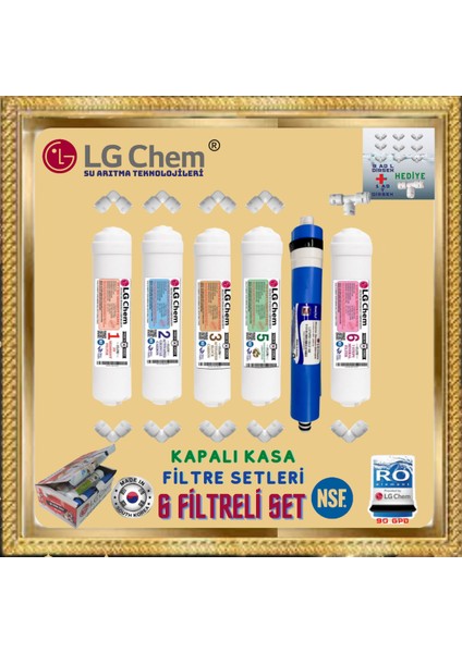 Lg Chem Specıal 6 Filtre 12 Aşama Inlıne Quıck Gümüş Iyon ve Mineral Filtreli Su Arıtma Cihazı Filtre Seti
