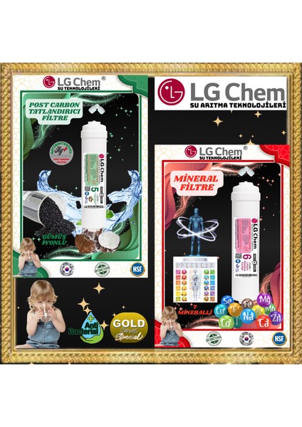 Lg Chem Specıal 6 Filtre 12 Aşama Inlıne Quıck Gümüş Iyon ve Mineral Filtreli Su Arıtma Cihazı Filtre Seti