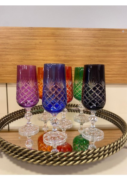 Kahve Yanı Bardak 6'lı Bohemıa Kristal Renkli 180 ml