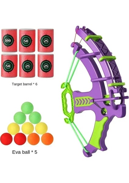 Montessori Sport Slingshot Hedef Yapışkan Top Dart Basketbol Masa Oyunları Eğitim Çocuk Açık Hava Oyun Oyuncak Renk: Mor Set (Yurt Dışından)