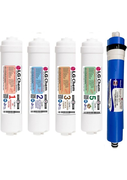 Chem Specıal 5 Filtrli Gümüş Iyontatlandırıcılı 90 Gpd Nano Membranlı Su Arıtma Cihazı Filtre Seti
