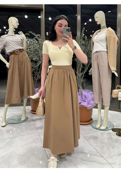 Rona Midi Boy Etek Camel