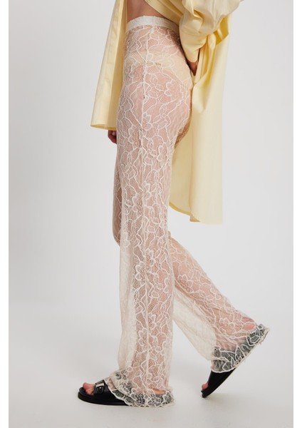 Kadın Ekru Dantel Pantolon 29173 indirimleri