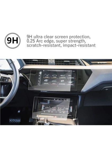 Audi A6 Navigasyon ve Alt Kontrol Paneli 9h Nano Ekran Koruyucu 2019 2020 2021 2022 2023 modelleri