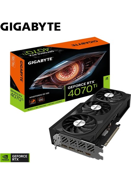 Gıgabyte GV-N407TWF3OC-12GD, RTX4070TI, Wındforce Oc, 12GB, Gddr6, 192BIT, 3xfan, 1xhdmı, 3xdp, Gamıng Ekran Kartı
