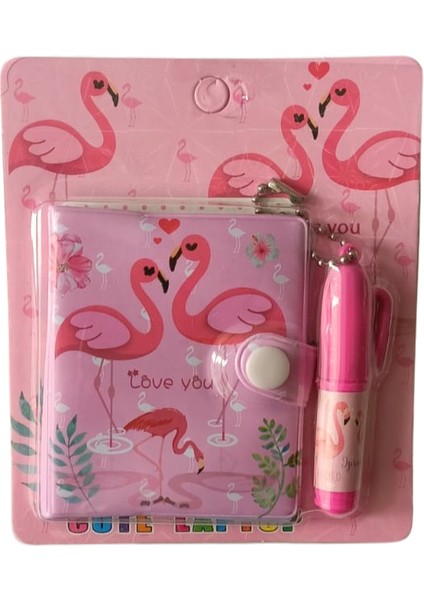 Kalemli Podifik Mini Defter - 3'lü Set - Flamingo Figürlü