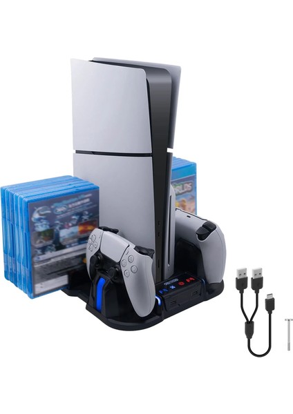 Ps5 Slim Multi Fonksiyonlu Fanlı Şarj Stand