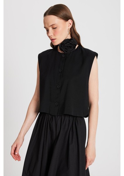 Kadın Siyah Hannah Düğmeli Yelek 29090 indirimleri