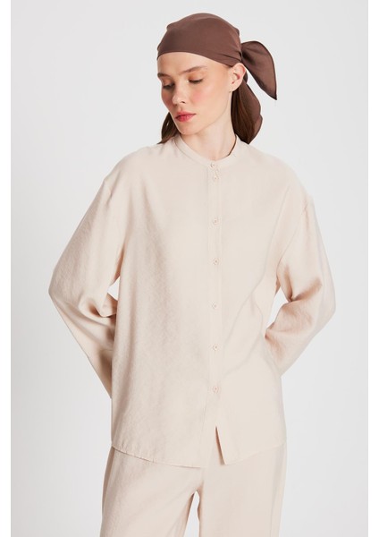 Kadın Bej %100 Modal Alt/üst Gömlek ve Pantolon Takım 29137 fırsatları