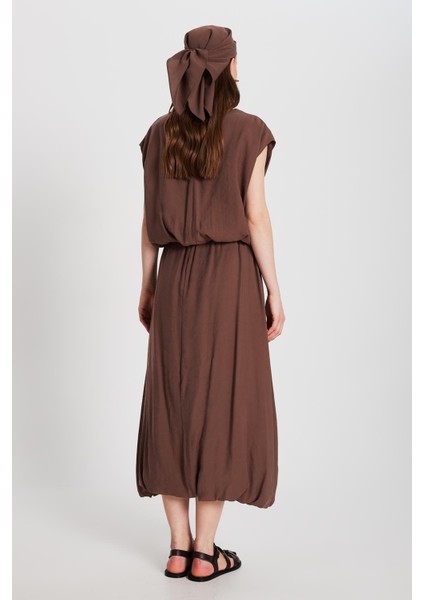 Kadın Kahve Modal Kumaş Alt/üst Bluz ve Etek Balon Takım 29237 indirimleri