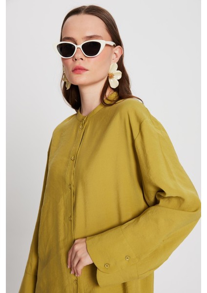 Kadın Yağ Yeşili %100 Modal Alt/üst Gömlek ve Pantolon Takım 29137 modelleri