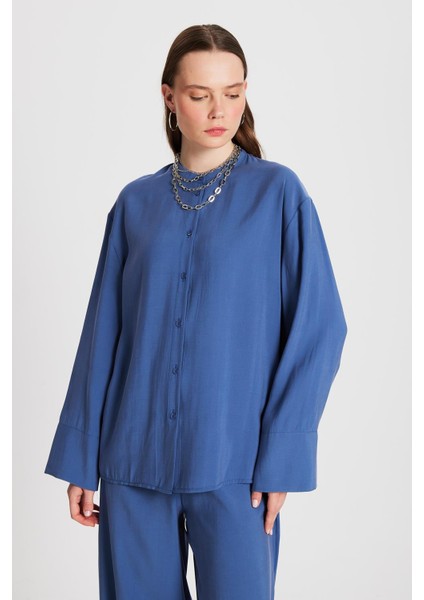 Kadın Indigo %100 Modal Alt/üst Gömlek ve Pantolon Takım 29137 modelleri