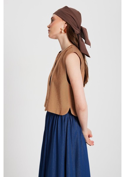 Kadın Camel Hannah Düğmeli Yelek 29090 fırsatları