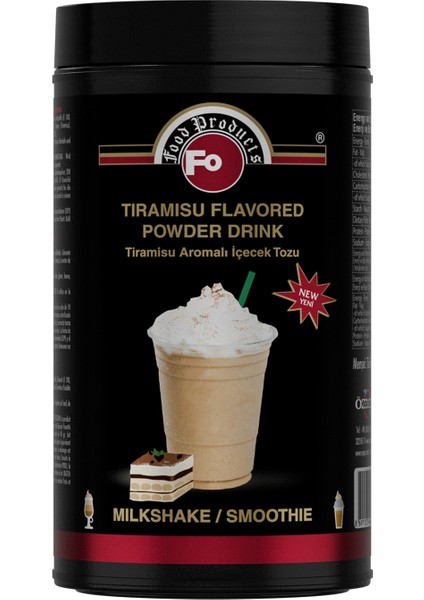 Tiramisu Aromalı İçecek Tozu Milkshake 1 kg