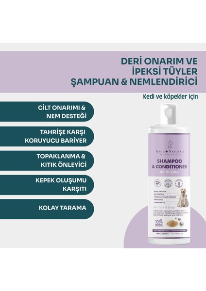 All-In-One Şampuan Nemlendirici, Inci ve Yulaf Proteini, At Kestanesi, Pantenol, %100 Doğal, 400 ml