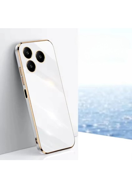 Xiaomi Redmi 13 4g Kılıf Parlak Kenarlı Altın Işlemeli Kamera Korumalı Kapak