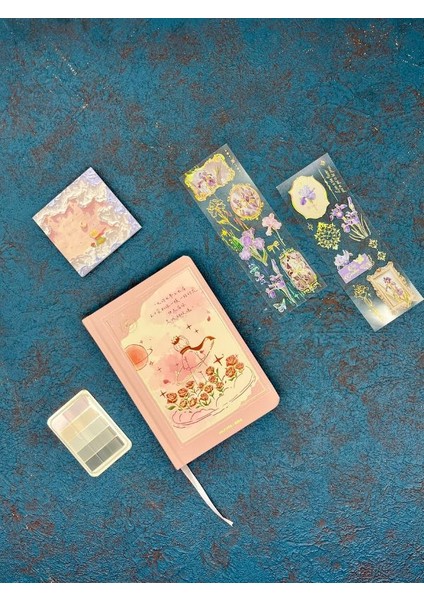 Özel Tasarım Küçük Prens 3 Parça (Defter+Post-It+Indeks) Pembe Set/ Index/ Post-It /defter/ Yapışkanlı Not