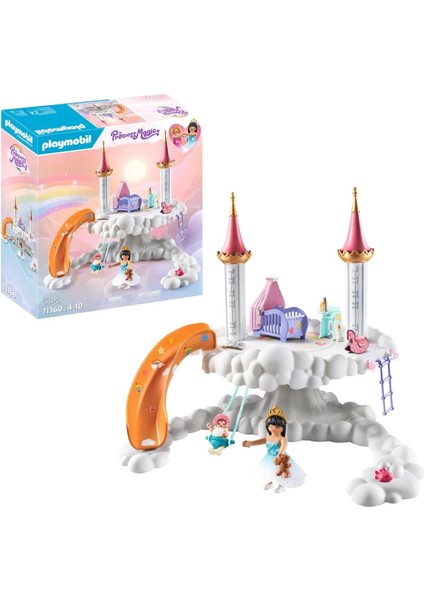 Playmobil Princess Magic 71360 Göksel Bebek Bulutu, Bulutlarda Büyülü Bebek Odası, Bebek Beşiği, Sallanan At, Oyuncak Ayı ve Daha Fazlası Dahil, 4 Yaşından Büyük Çocuklar Için Oyuncak