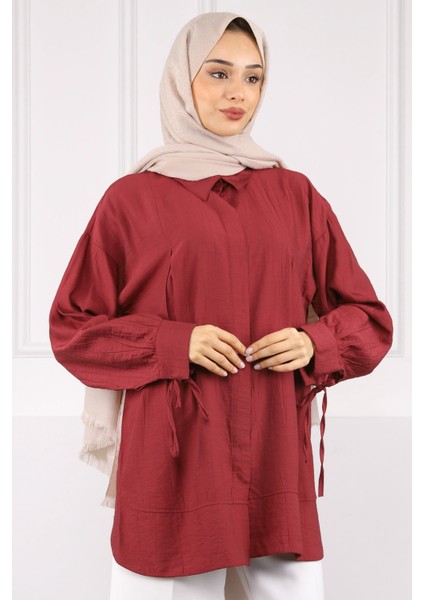 Siyah Kol Bağlamalı Tunik