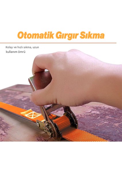 Sonsuz Gırgır Spanzet Yük Gerdirme Halatı Eşya Sabitleme Sapan 3 Metre Yük Taşıma Kamyoncu Ipi